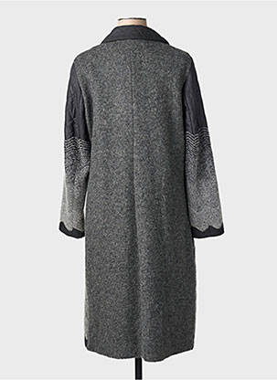 Manteau long coupe cintrée sans capuche gris FRANCE RIVOIRE femme