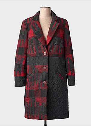 Manteau long coupe cintrée sans capuche rouge MERI & ESCA femme