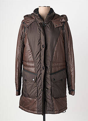 Doudoune manches longues a capuche marron CONCEPT K femme