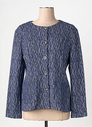 Veste chic fermeture boutonnée sur le devant bleu PLURIELLES femme