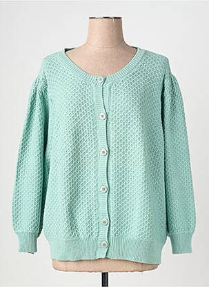 Gilet manches longues col rond vert C'EST BEAU LA VIE femme