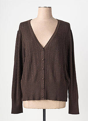 Gilet manches longues stretch marron C'EST BEAU LA VIE femme