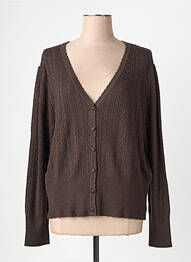 Gilet manches longues stretch marron C'EST BEAU LA VIE femme