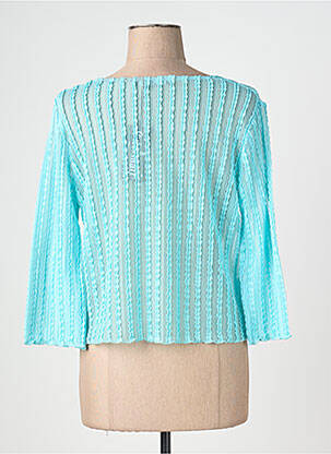 Gilet manches longues col rond bleu TELMAIL femme