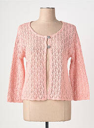 Gilet manches longues manches 3/4 rose PLURIELLES femme