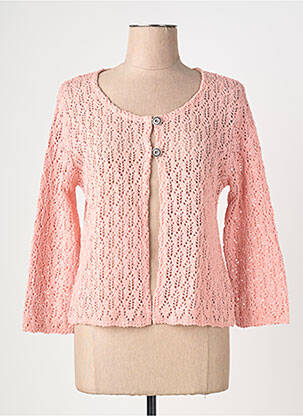 Gilet manches longues manches 3/4 rose PLURIELLES femme