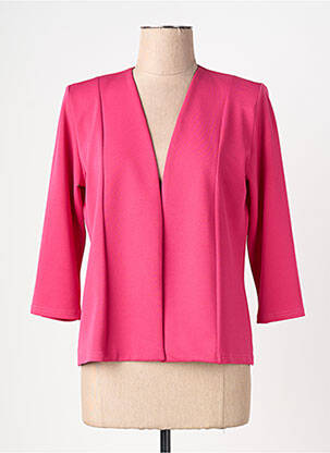 Veste chic tissage crêpe rose GEVANA femme