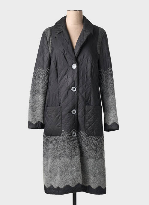 Manteau long coupe cintrée sans capuche gris FRANCE RIVOIRE femme