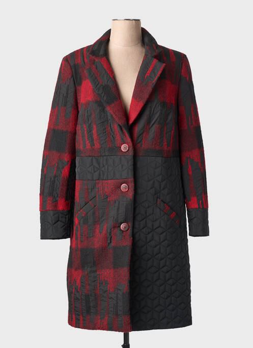Manteau long coupe cintrée sans capuche rouge MERI & ESCA femme