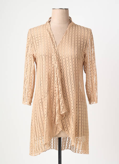 Gilet manches longues manches 3/4 beige JEAN DELFIN femme