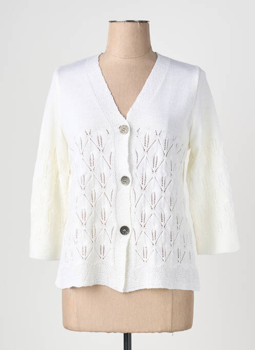 Gilet manches longues manches 3/4 blanc I.ODENA femme