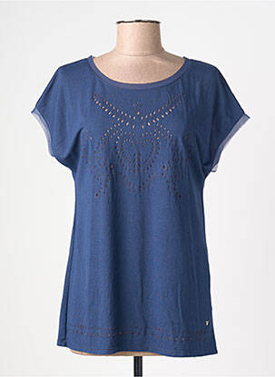 T-shirt coupe droite manches courtes bleu KATMAI femme