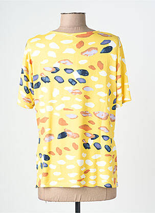 T-shirt imprimé fantaisie manches courtes jaune FRANCE RIVOIRE femme