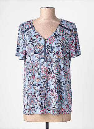 T-shirt imprimé fantaisie manches courtes bleu DIANE LAURY femme
