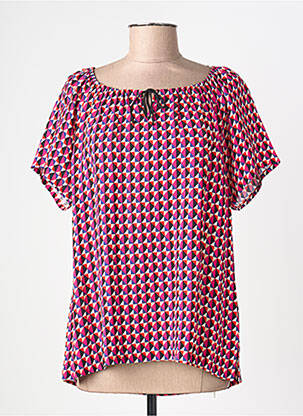 Top coupe fluide manches courtes rose TELMAIL femme