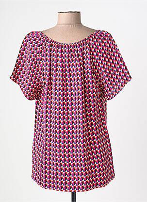 Top coupe fluide manches courtes rose TELMAIL femme