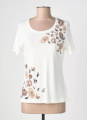 T-shirt imprimé fantaisie manches courtes blanc MERI & ESCA femme
