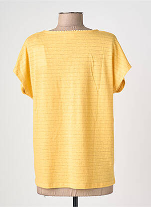 T-shirt col v manches courtes jaune C'EST BEAU LA VIE femme