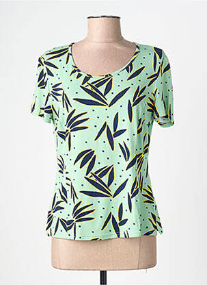 T-shirt imprimé fantaisie manches courtes vert FRANCE RIVOIRE femme