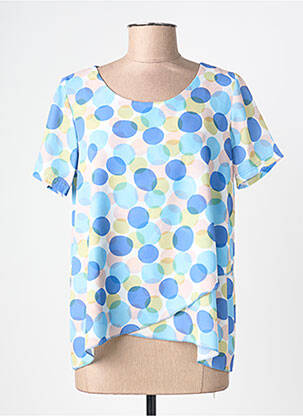Top stretch manches courtes bleu I.ODENA femme