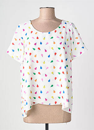 Top stretch manches courtes blanc I.ODENA femme