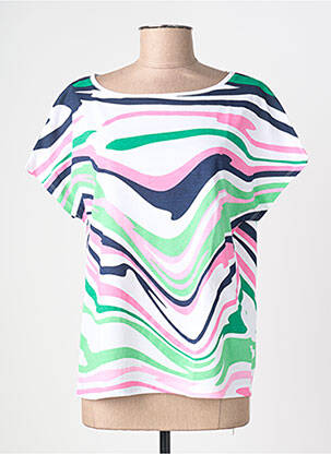 T-shirt coupe droite manches courtes blanc MARBLE femme