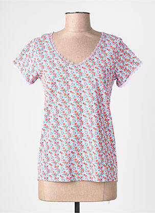 T-shirt col v manches courtes violet C'EST BEAU LA VIE femme
