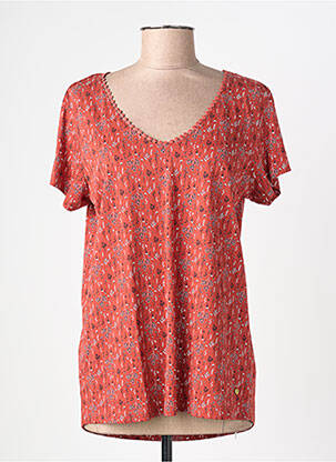 T-shirt imprimé fantaisie manches courtes rouge C'EST BEAU LA VIE femme
