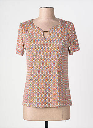 T-shirt imprimé fantaisie manches courtes orange DIANE LAURY femme