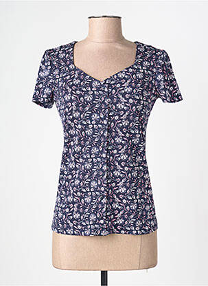 Chemisier manches courtes manches courtes bleu DIANE LAURY femme