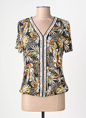 Top stretch manches courtes marron DIANE LAURY femme