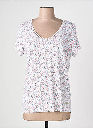 T-shirt coupe droite manches courtes blanc C'EST BEAU LA VIE femme