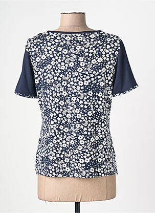 T-shirt imprimé fantaisie manches courtes bleu FRANCE RIVOIRE femme