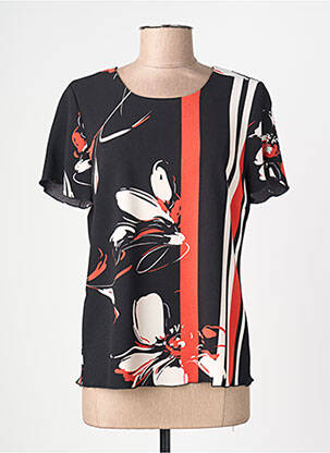 Top imprimé fantaisie manches courtes noir TELMAIL femme