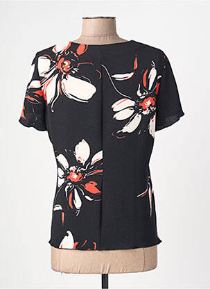 Top tissage crêpe manches courtes noir TELMAIL femme