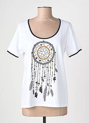 T-shirt imprimé fantaisie manches courtes blanc TELMAIL femme