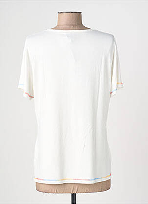 T-shirt sérigraphie floquée manches courtes blanc FRANCE RIVOIRE femme