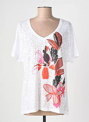 T-shirt col v manches courtes blanc TELMAIL femme