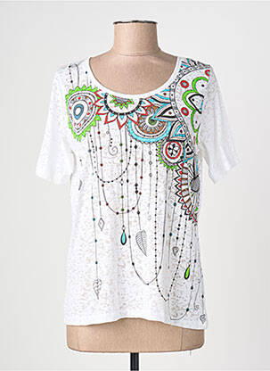 T-shirt imprimé fantaisie manches courtes blanc TELMAIL femme