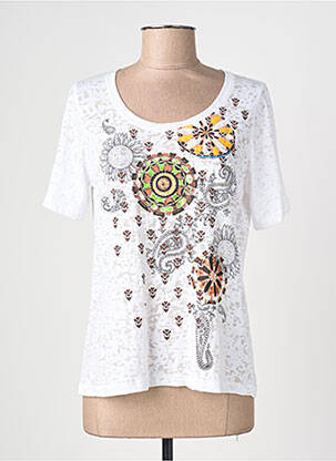 T-shirt imprimé fantaisie manches courtes blanc TELMAIL femme