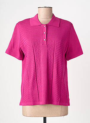 Polo coupe cintrée manches courtes rose I.ODENA femme