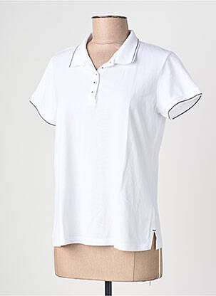 Polo coupe cintrée manches courtes blanc C'EST BEAU LA VIE femme