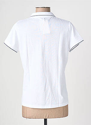 Polo coupe cintrée manches courtes blanc C'EST BEAU LA VIE femme