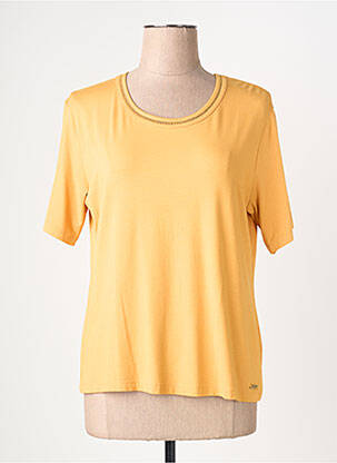 T-shirt stretch manches courtes jaune GRIFFON femme