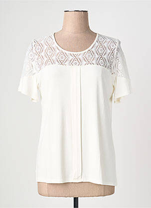 T-shirt coupe droite manches courtes blanc GEVANA femme