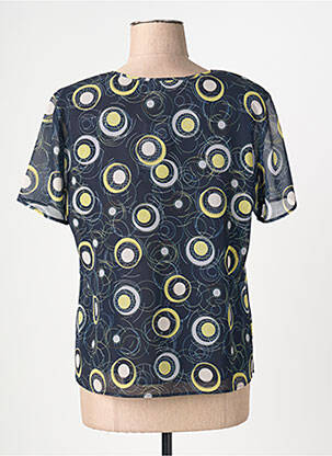Top tissage crêpe manches courtes bleu GEVANA femme