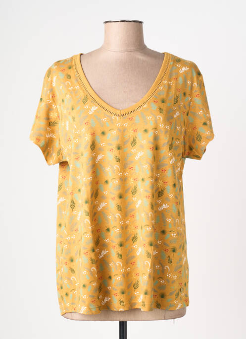 T-shirt imprimé fantaisie manches courtes orange C'EST BEAU LA VIE femme