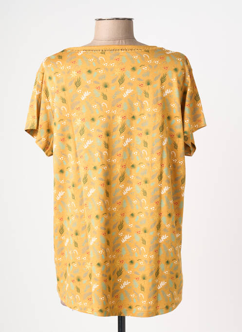 T-shirt imprimé fantaisie manches courtes orange C'EST BEAU LA VIE femme