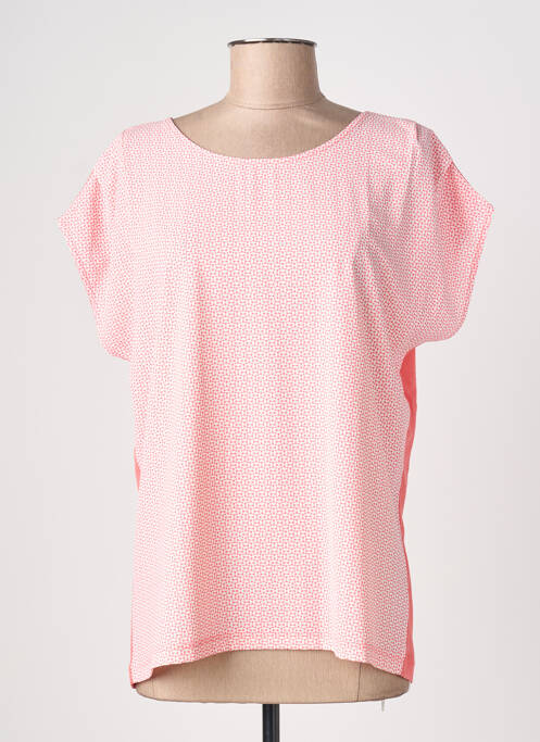 Top imprimé fantaisie manches courtes rose KATMAI femme
