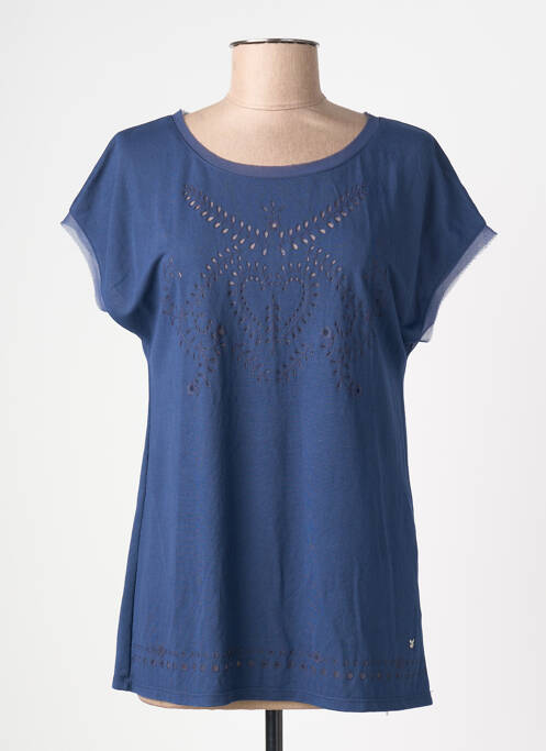 T-shirt coupe droite manches courtes bleu KATMAI femme